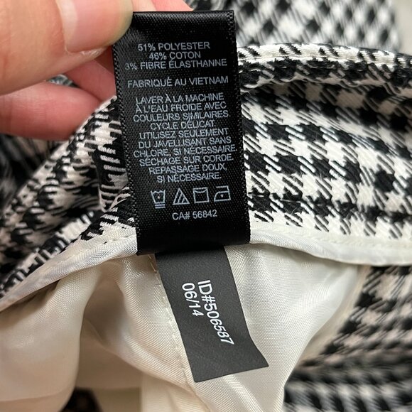 Express Columnist Pants Size 4R Black White Checkerboard Tapered Leg Stretch - Picture 12 of 16